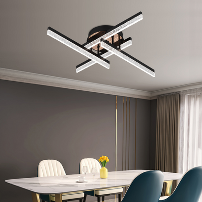 Πολυέλαιος LED με Τηλεχειριστήριο LT179/4BK, 35W, 4 Στοιχεία, Κρύο/Ζεστό/Ουδέτερο φως, Ρυθμιζόμενο, Μαύρο