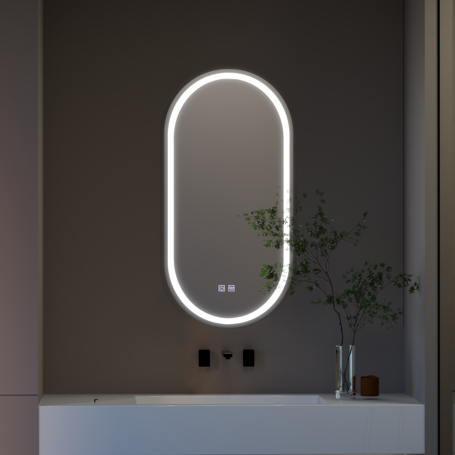 Mirror LED Oval 50x100cm Velara Touch System Dimable Dismantling