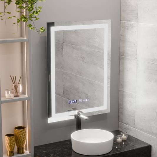Ορθογώνιο καθρέφτη LED 60x80cm Verite Motionglow Marcellow Dimable Clock System