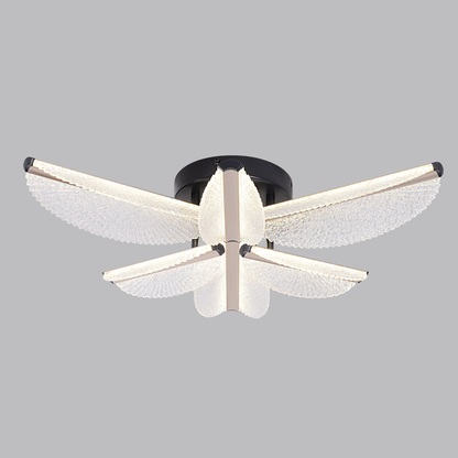 Πολυέλαιος LED με Τηλεχειριστήριο TULLIO 68W, 6 πέταλα, Κρύο/Ζεστό/Ουδέτερο φως, Ρυθμιζόμενο, Μαύρο