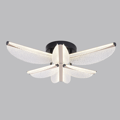 Πολυέλαιος LED με Τηλεχειριστήριο TULLIO 67W, 6 πέταλα, Κρύο/Ζεστό/Ουδέτερο φως, Ρυθμιζόμενο, Μαύρο