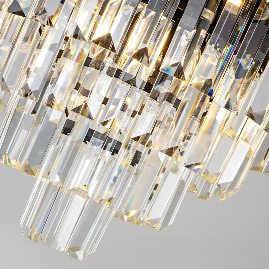 Crystal πολυέλαιος Blois Noble 4XE14, διάμετρος 40cm, μαύρο, ρυθμιζόμενο ύψος