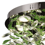 Crystal LED Chandelier LLC211/400GN Στρογγυλός, 22W, Κρύο/Ζεστό/Ουδέτερο φως, Πράσινοι Κρύσταλλοι, Γυαλιστερό χρώμιο