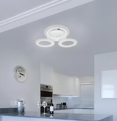 ΜΕΓΑΛΟΣ πολυέλαιος LED 24W, 3 Κύκλοι, Ουδέτερο φως, Λευκό