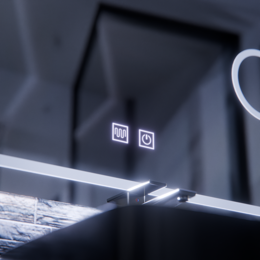 Καθρέφτης LED E30S/65X45, Λειτουργία αφής και αποθάμβωσης, Καλλυντικό φως, 65x45 cm, κρύο φως 6000K