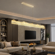 Κρεμαστός πολυέλαιος LED με τηλεχειριστήριο MARISTELLA 90W, Κρύο/Ζεστό/Ουδέτερο φως 3000K/4000K/6000K, Ρυθμιζόμενο, Ρυθμιζόμενο ύψος, Χρυσό, Μέταλλο και Κρύσταλλο