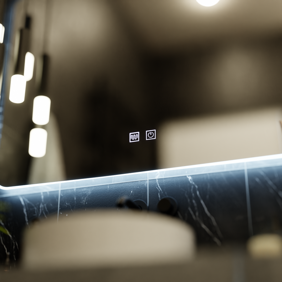 ARTEA Ορθογώνιος καθρέφτης LED αφής, 80X60cm, Σύστημα Demister, Dimmable, Race Light 6000K