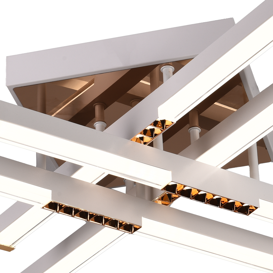 Πολυέλαιος LED με Τηλεχειριστήριο LT178/4WH, 54W, 4 Στοιχεία, Κρύο/Ζεστό/Ουδέτερο φως, Ρυθμιζόμενο, Λευκό