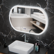 Οβάλ καθρέφτης LED, 80x50cm, Altera Marcello MotionGlow Sensor, Demister System, Clock & Thermometer, Dimmable