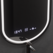 Οβάλ καθρέφτης LED, 50x80cm, Alessia MotionGlow Marcello, Σύστημα Demister, Ρολόι & Θερμόμετρο, Ρυθμιζόμενο