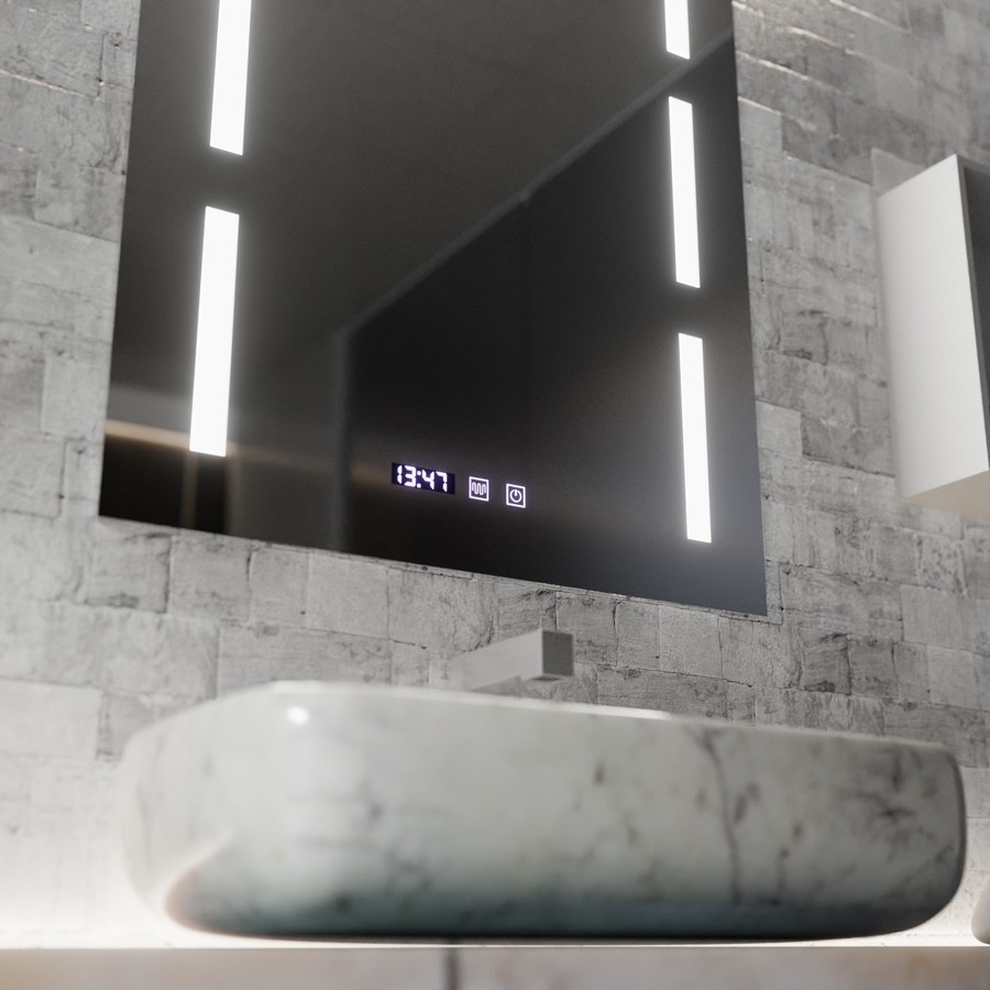 Καθρέφτης LED Touch Erich S86/60X80 Demist System, Ρολόι και Θερμοκρασία 60x80 cm