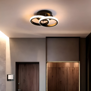 Πολυέλαιος LED VERTEX CIRCULA 22W, 2 Κύκλοι, Μεταλλικοί Σκελετοί, Κρύο/Ζεστό/Ουδέτερο φως, Μαύρο