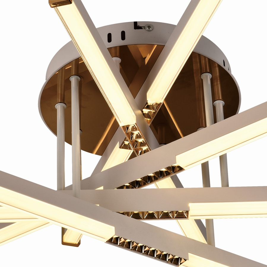 Πολυέλαιος LED με Τηλεχειριστήριο LT182/5WH, 69W, 5 Στοιχεία, Κρύο/Ζεστό/Ουδέτερο φως, Ρυθμιζόμενο, Λευκό