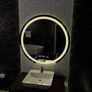Στρογγυλός καθρέφτης LED 100cm Celeste Motionglow Marcello Dimable Clock Disrosting System