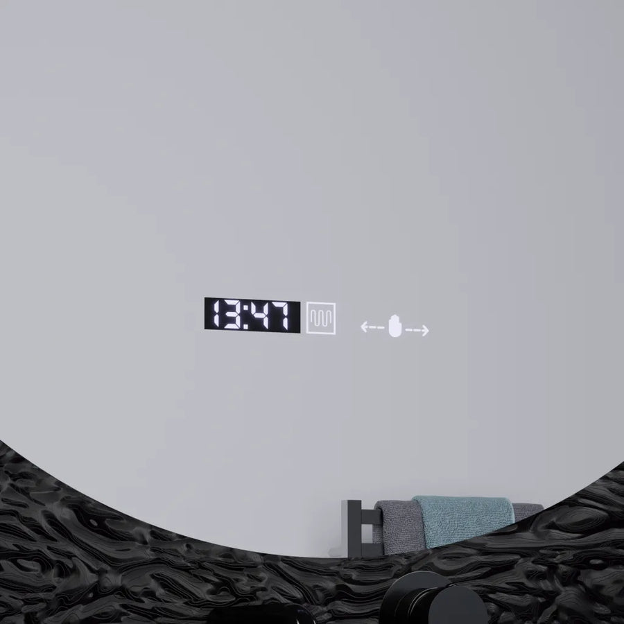 60cm στρογγυλό καθρέφτη Serenite Motionglow Marcellow Dimable Clock Disrosting System