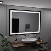 Mirror LED ορθογώνιο 100x70cm verite maje είναι noir κίνηση glow marcello αναπηρίες και το θερμόμετρο Dimable
