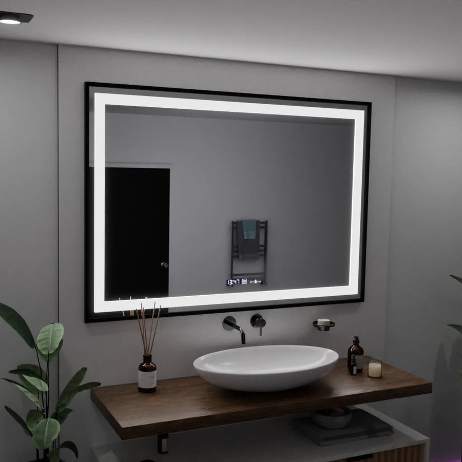 Mirror LED ορθογώνιο 100x70cm verite maje είναι noir κίνηση glow marcello αναπηρίες και το θερμόμετρο Dimable