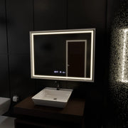 Mirror LED ορθογώνιο 80x60cm Verite Imperial Silver Motion Glow Marcello Σύστημα Defrition Clock & Dimable Θερμόμετρο
