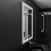 Mirror LED ορθογώνιο 60x80cm Verite Imperial Silver Motion Glow Marcello Dishantic Clock Defrition System