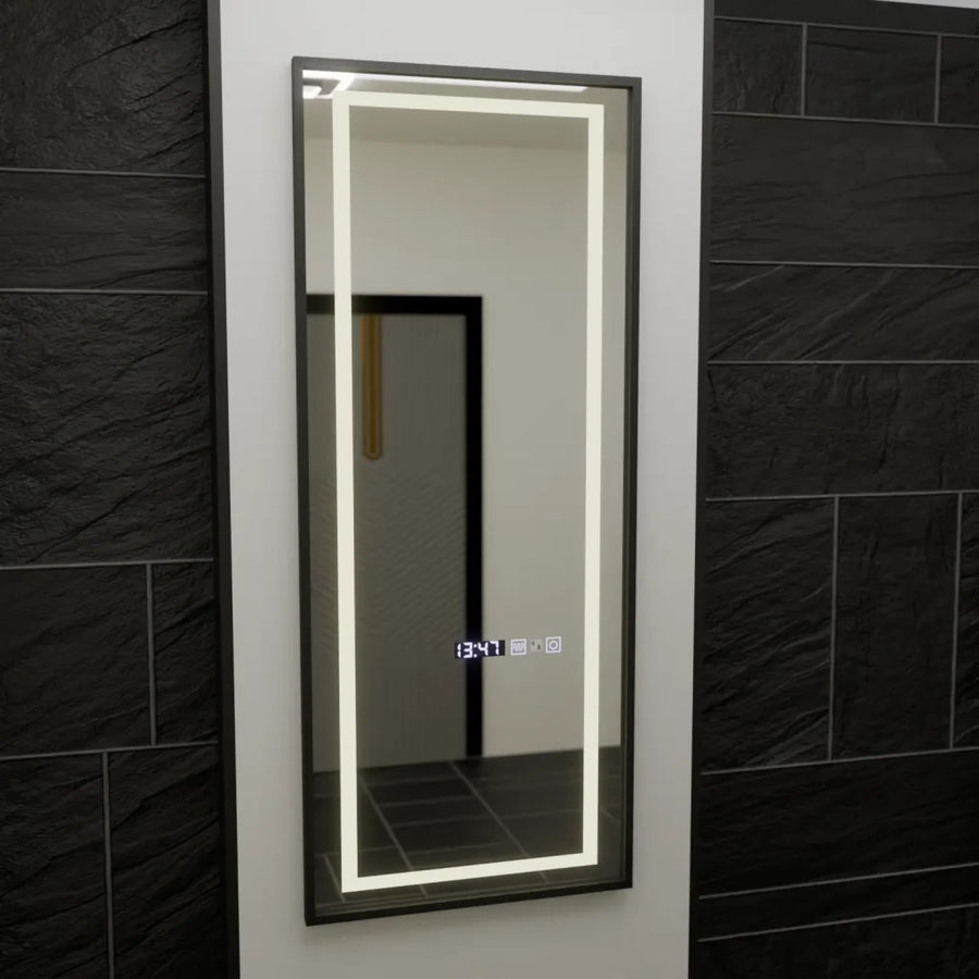 Mirror LED Rectangula 60x150cm Bianca Αισθητήρας ραντάρ Marcello Ρολόι και θερμόμετρο Dimable