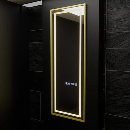 Mirror LED ορθογώνιο 45x140cm Elena Marcello Sensor Radar Radar System Clock & Dimable Thermometer