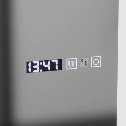 Mirror LED ορθογώνιο 45x140cm Elena Marcello Sensor Radar Radar System Clock & Dimable Thermometer