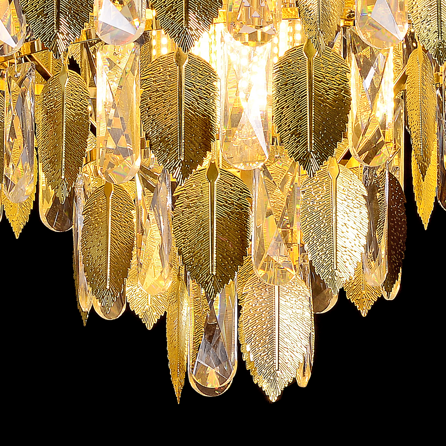 Πολυέλαιος Crystal Windsor Elegance 6x E14, διάμετρος 49cm, γυαλιστερό χρυσό, ρυθμιζόμενο ύψος