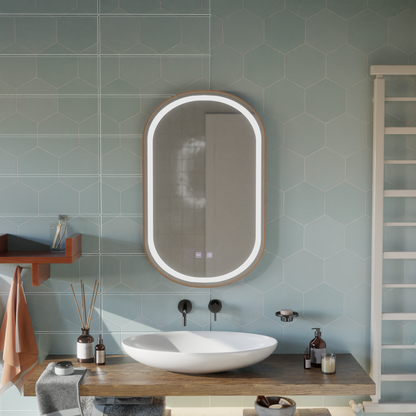 LED Touch Mirror Import System 50x80 cm Rose Gold Frame