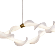 Κρεμαστός ακρυλικός πολυέλαιος LED LT762/2GD, 36W, Θερμό/Ουδέτερο/Ψυχρό φως 3000/4000/6000K, Χρυσό Λευκό, Ρυθμιζόμενο ύψος