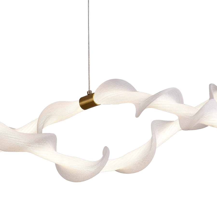 Κρεμαστός ακρυλικός πολυέλαιος LED LT762/2GD, 36W, Θερμό/Ουδέτερο/Ψυχρό φως 3000/4000/6000K, Χρυσό Λευκό, Ρυθμιζόμενο ύψος