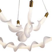 Κρεμαστός ακρυλικός πολυέλαιος LED LT760/3GD, 28W, ζεστό/ουδέτερο/κρύο φως 3000/4000/6000K, λευκό, ρυθμιζόμενο ύψος, μέταλλο και ακρυλικό