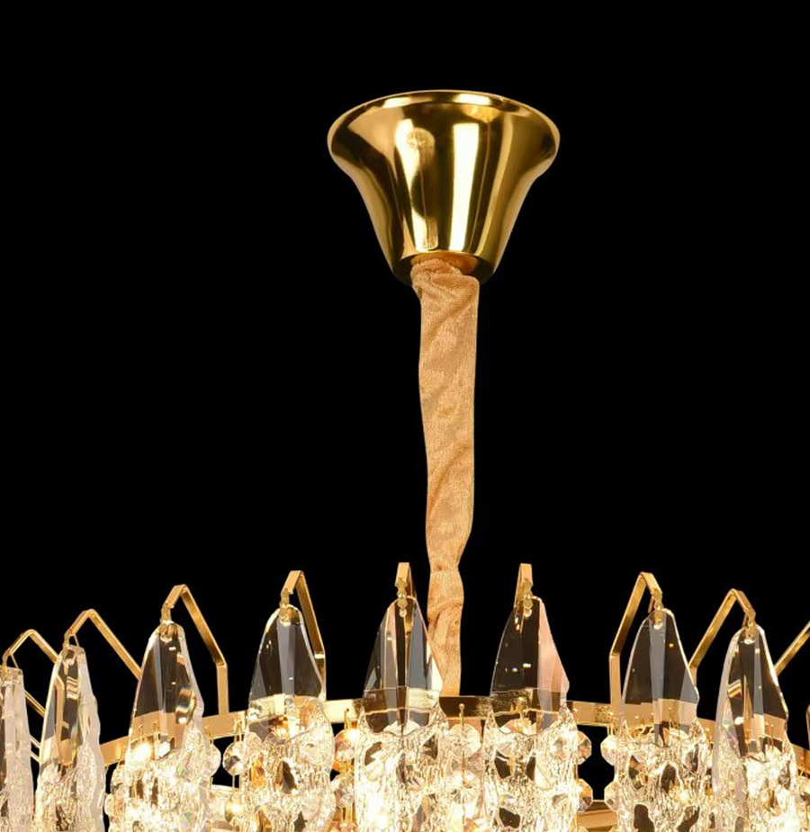 Πολυέλαιος Crystal Windsor Elegance 6x E14, διάμετρος 49cm, γυαλιστερό χρυσό, ρυθμιζόμενο ύψος