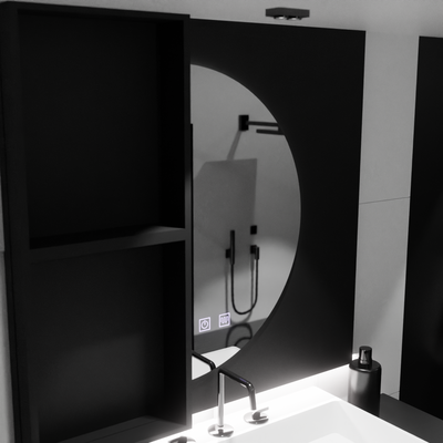 Καθρέφτης LED FELHOLD Crescent, 220x110cm, Touch System, Cold Light 6000K, Dimmable