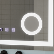 Mirror LED Touch Manfred Σύστημα πρόβλεψης, ρολόι και θερμοκρασία 60x80 cm καλλυντική μεγέθυνση