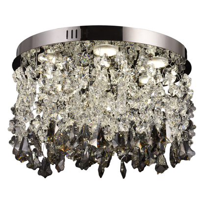 Crystal LED Chandelier LLC212/400BU Στρογγυλός, 22W, Κρύο/Ζεστό/Ουδέτερο φως, Κρύσταλλοι, Γυαλιστερό χρώμιο