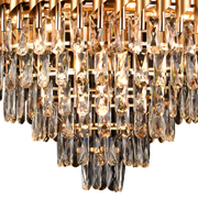 VERSAILLES Supremo Crystal Chandelier, CC900/800GD, 12xE14, Διάμετρος 80cm, Γυαλιστερό Χρυσό, Ρυθμιζόμενο Ύψος, Μέταλλο και Κρύσταλλο