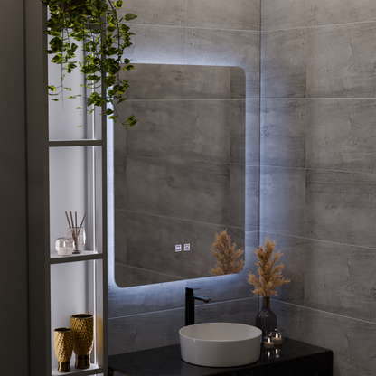 ARTEA Ορθογώνιος καθρέφτης LED αφής, 60X80cm, Σύστημα απολέπισης, Dimmable, 6000K