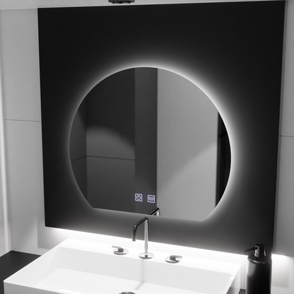 LED Mirror LED SEMILUNA 60x54 - Soluna Touch System, Dimable
