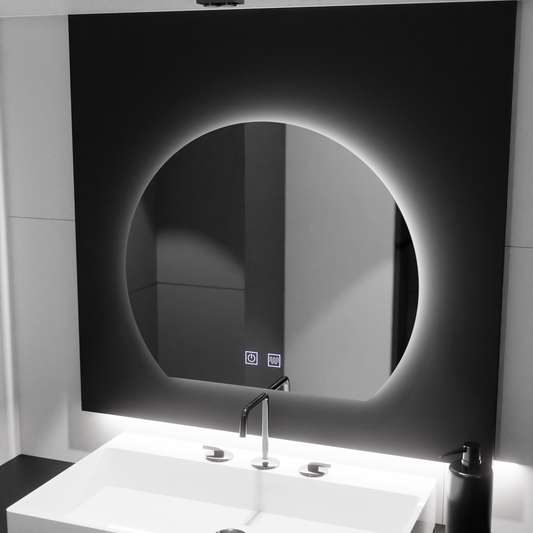 LED Mirror LED SEMILUNA 60x54 - Soluna Touch System, Dimable