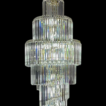 Crystal πολυέλαιος Windsor Altiora, διάμετρος 60cm, ύψος 1800 εκατοστών, γυαλιστερό χρυσό, ρυθμιζόμενο ύψος, κομψό σχέδιο