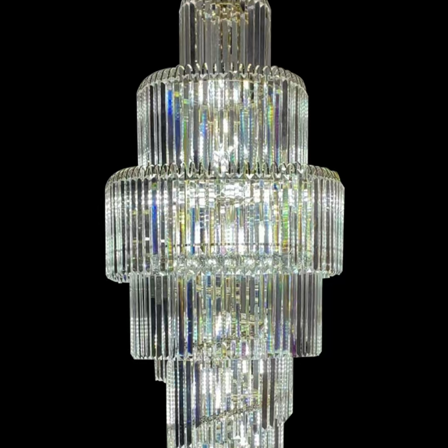 Crystal πολυέλαιος Windsor Altiora, διάμετρος 60cm, ύψος 1800 εκατοστών, γυαλιστερό χρυσό, ρυθμιζόμενο ύψος, κομψό σχέδιο