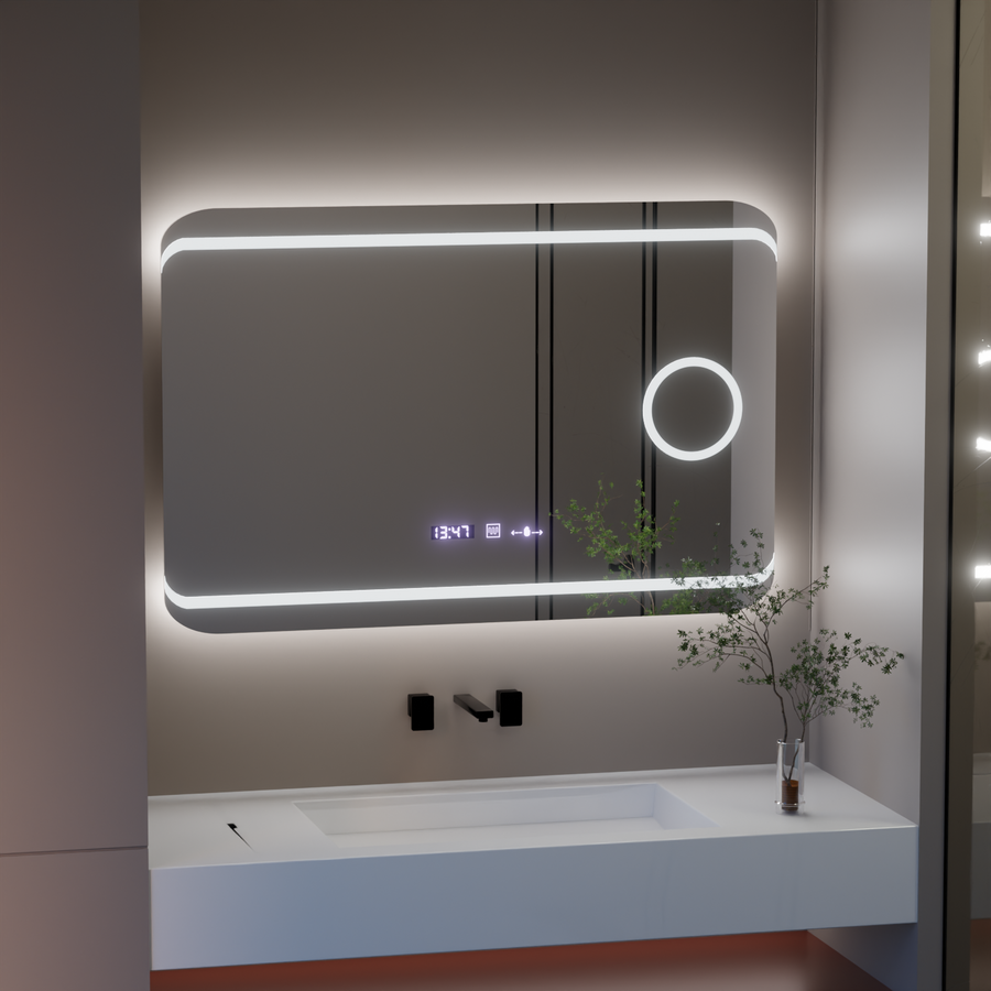 Mirror LED ορθογώνιο 100x60cm Capri Design Motionglow Marcello αποσυναρμολόγηση του συστήματος απόψυξης ρολογιού