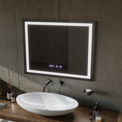LED Touch Werner Mirror System, ρολόι και θερμοκρασία 80x60 cm