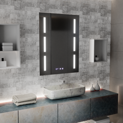 Καθρέφτης LED Touch Erich S86/60X80 Demist System, Ρολόι και Θερμοκρασία 60x80 cm