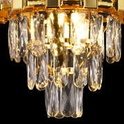 Cristal πολυέλαιος Aurelio Vesta 3xE14, διάμετρος 30cm, γυαλιστερό χρυσό, ανανεώσιμο ύψος