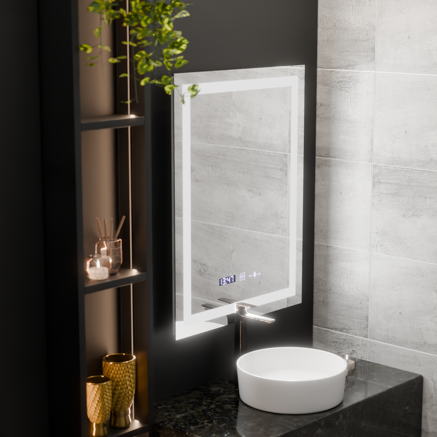 Ορθογώνιο καθρέφτη LED 60x80cm Verite Motionglow Marcellow Dimable Clock System