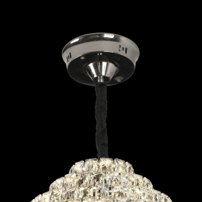 Crystal Chandelier CC6705/500CR 9x E14, Διάμετρος 49cm, Γυαλιστερό χρώμιο, Ρυθμιζόμενο ύψος