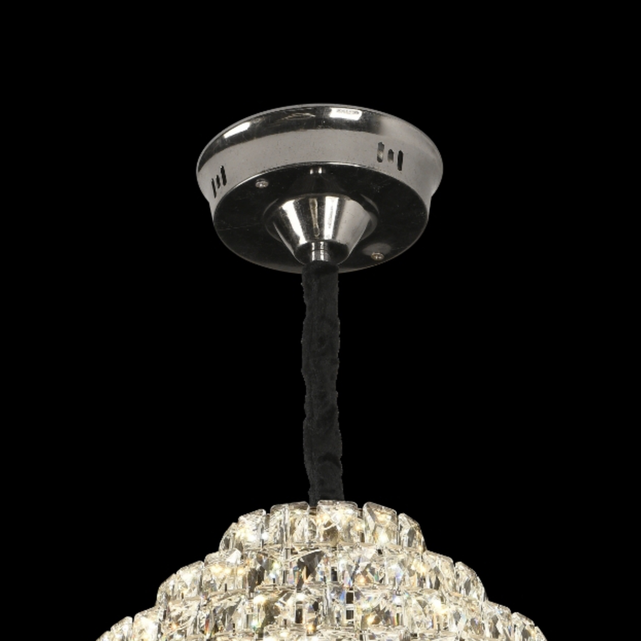 Crystal Chandelier CC6705/500CR 9x E14, Διάμετρος 49cm, Γυαλιστερό χρώμιο, Ρυθμιζόμενο ύψος