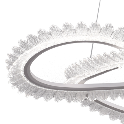 Lulus LED Prism Luminis, Crystal and Metal, 4 κύκλοι, Dimable, ρυθμιζόμενο ύψος, κρύο/ζεστό/ουδέτερο φως, πολυτελές φωτισμό