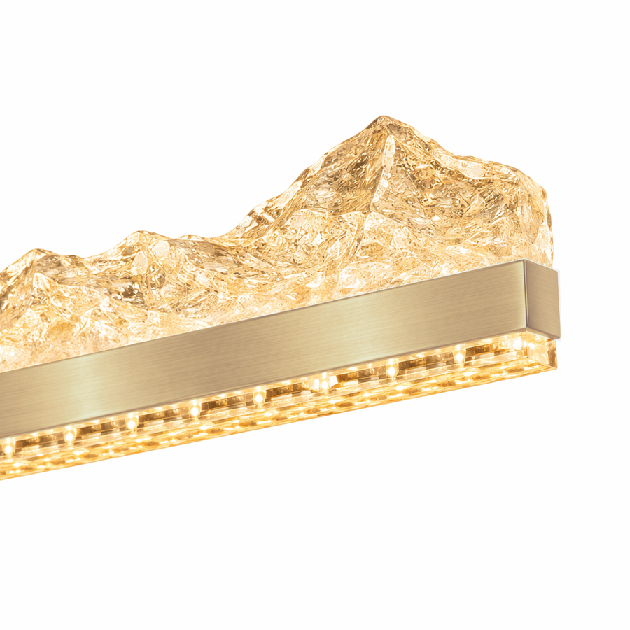 Κρεμαστός πολυέλαιος LED με τηλεχειριστήριο MARISTELLA 90W, Κρύο/Ζεστό/Ουδέτερο φως 3000K/4000K/6000K, Ρυθμιζόμενο, Ρυθμιζόμενο ύψος, Χρυσό, Μέταλλο και Κρύσταλλο